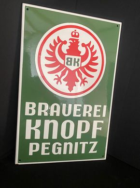 Brauerei Knopf Pegnitz Emailschild um 1950