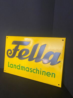 Fella Landmaschinen Emailschild um 1950