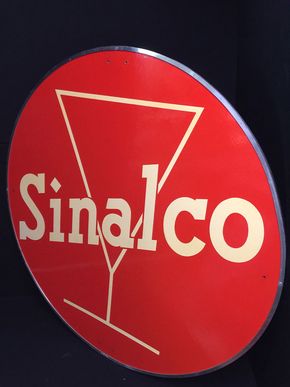 Sinalco Werbeschild rund 100 cm Durchmesser mit Metallrand