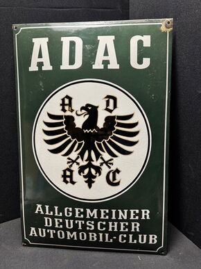 ADAC Allgemeiner Deutscher Automobilclub Emailschild  60 x 40 cm - D  um 1960