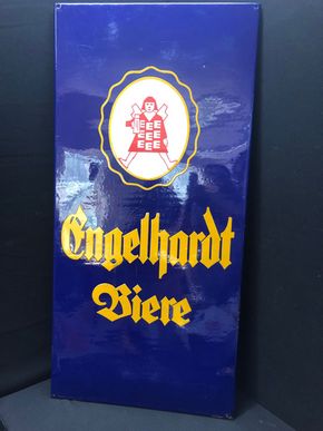 Engelhardt Biere - Emailschild aus der Zeit um 1925 (abgekantet)