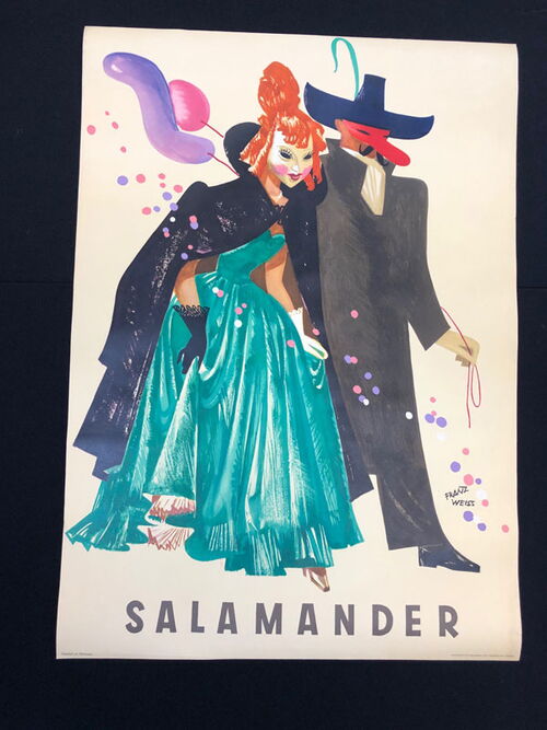 Salamander Werbeplakat mit Faschingsmotiv (Um 1955)
