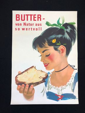 Butter von Natur aus so wertvoll - Originalwerbeplakat von Donald Brun