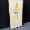 Pin-Up Druck im Originalrahmen (60er Jahre)