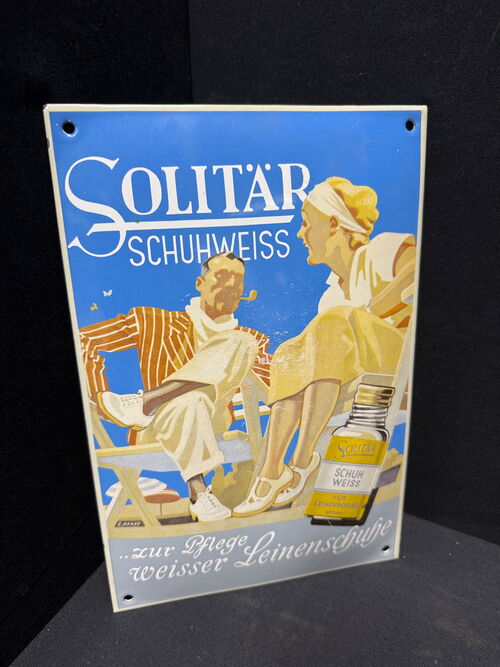 Solitär Schuhweiss (Emailleschild Reproduktion)