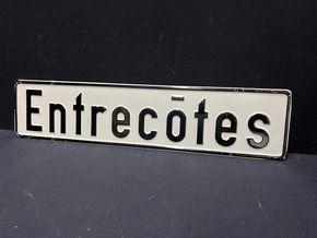 Schlachterei-Blechschild „Entrecòtes“