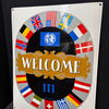 Welcome (Gewölbtes Emailleschild um 1960)