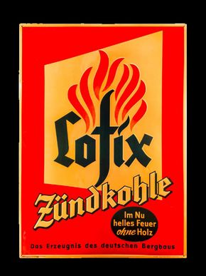 Lofix Zündkohle um 1930/1950
