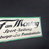 Emailschild Hamburger Fremdenblatt 40 x 14  cm Zuckerguss um 1910/15