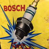 Bosch Blechschild mit Zündkerze für den arabischen Markt um 1950