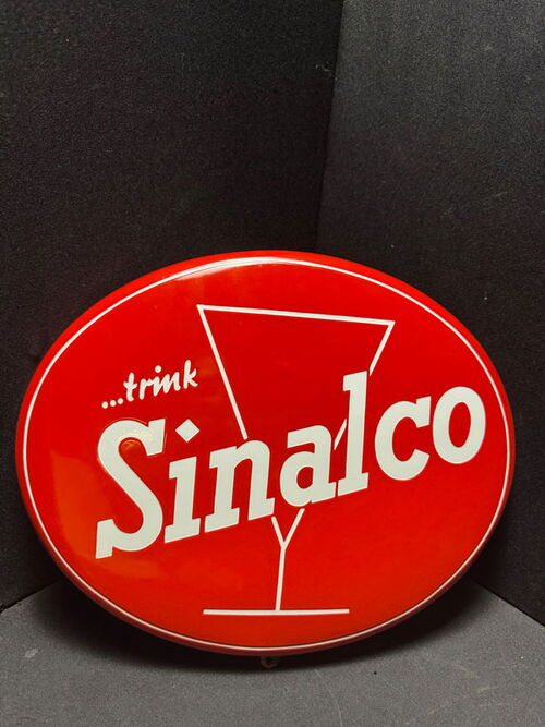 Sinalco Emailleschild - Seltene Version - ... trink Sinalco 33 x 40 cm - D um 1955