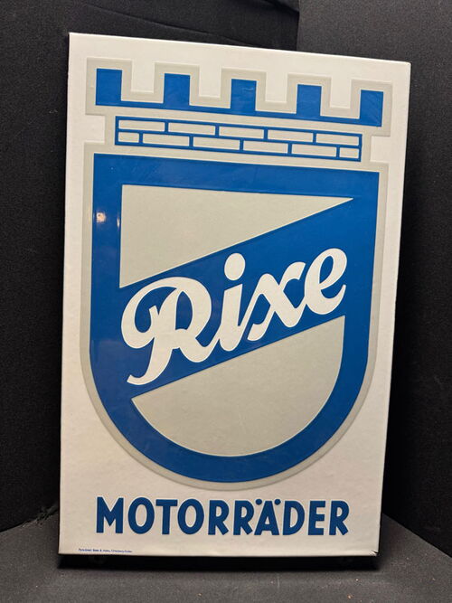 Rixe Motorräder Emailleschild 57 x 37 cm - D um 1955