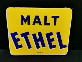 Malt Ethel (Kaffee) Emailschild in fantastischer Erhaltung (Um 1950)