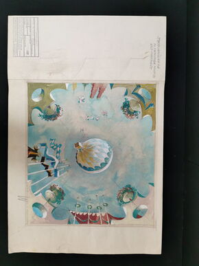 Hofbräuhaus München - Originalentwurf zur Deckengestaltung im Treppenhaus (1930/1950)