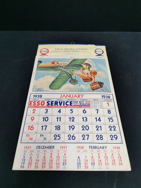 Esso Originalkalender aus dem Jahr 1938 (USA)