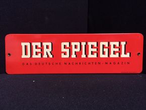 Briefbeschwerer Zeitungsklotz Zeitungsbeschwerer aus Blech " Der Spiegel - das deutsche Nachrichten-Magazin " 