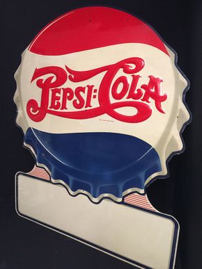 Pepsi Cola XXL Kronkorkenschild Blech 130x100 cm ( USA 1949 )
