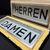 Herren & Damen - Glasschilder im Metallkorpus - Unikate Schwimmbad Umkleide WC  um 1920 /30
