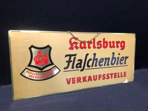 Karlsberg Flaschenbier - Brauerei Bremerhaven - Aluminiumschild (Um 1960). A25