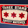 Three Stars Sicherheitsstreichhölzer (Schweden) - Flaches, abgekantetes Blechschild (A70)