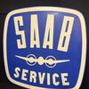 Saab Service - Blechschild geprägt -  75 x 75 cm - D um 1955