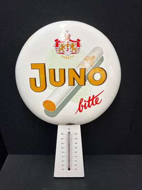 Juno bitte! - Emailleschild mit Thermometer