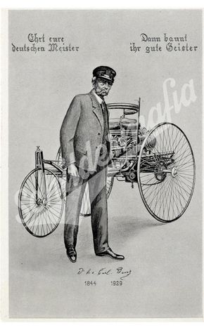 Postkarte (30er Jahre) zu Ehren von Carl Benz