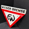 Wieser Bremse - Flaches Emailleschild um 1950 (wohl Österreich)