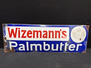 Wizemanns Palmbutter (Gewölbtes Emailleschild um 1920)