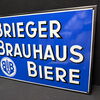 Brieger Brauhaus Biere - Abgekantetes Emailleschild um 1930 (Oberschlesien)