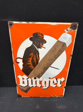 Burger Stumpen - Emailleschild (30er Jahre)