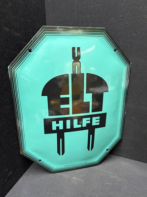 ELT Hilfe - Außergewöhnliches Emailleschild für Fans toller Grafik (Um 1920)