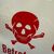 Giftraum - Totenkopf - Altes Blechschild 35 x 17 cm - D um 1950