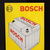 4 Bosch Blechschilder Zündkerze, Scheinwerfer, Batterie, Motorblock um 1960/70