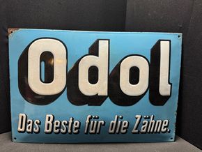 Odol Emailschild - Das Beste für die Zähne - 60 x 40 cm Zuckerguss - D um 1910/1920