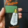Just Wolfram Augsburg - Glühlampen Türschild Emailschild 14,5 x 6,5 cm - D um 1910