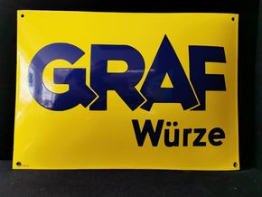 Graf Würze - Gewölbtes Emailleschild (1930/1950)