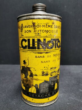 Clinoto - Historische Dose zum Thema Autopflege (1930/1950)