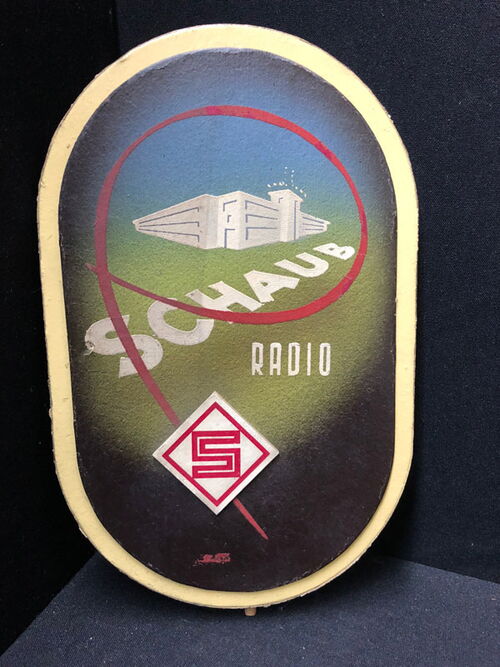 Schaub Radio Werbeschild (Pappe & Masse) um 1950