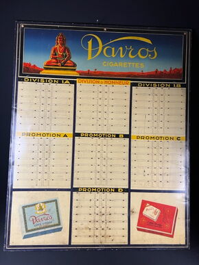 Davros Cigarettes XXL Blechschild / Tafel 105 x 130 cm um 1925