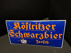 Köstritzer Schwarzbier Emailschild Köstritz 49 x 24 cm D- um 1930