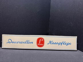  Kadus Dauerwellen & Haarpflege Emailleschild 64x12 cm D - um 1950