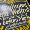 Altes Blechschild - Compliment Freia Margarine - Leipzig / Schkeuditz 37 x 26 cm - D um 1905/10