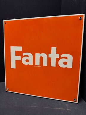 Fanta Blechschild schwer 40 x 40 cm - D um 1965