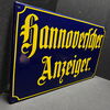 Hannoverscher Anzeiger - Emailschild - Zeitung Hannover - 50 x 30 cm - D um 1960