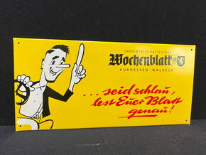 Landwirtschaftliches Wochenblatt Kurhessen Waldeck / Treckfahrer im Anzug (Kleines Blechschikd im Comicstil)