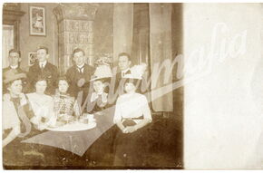 Postkarte mit alten Reklameschildern