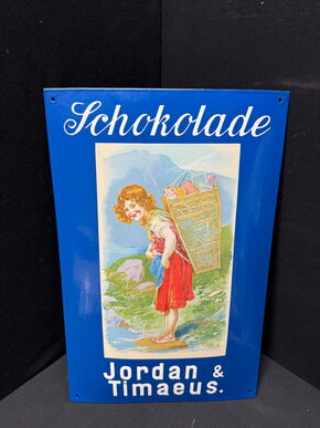 Jordan & Timaeus Schokolade (Emailleschild Reproduktion)