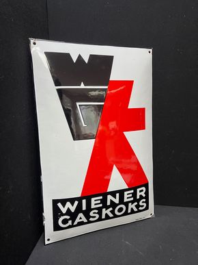 Wiener Gas Koks - Grafisches Emailleschild
