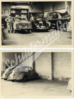 VW Bretzelkäfer - 2er-Foto-Set (1930/1950)